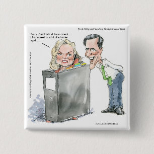 Badge Carré 5 Cm Ann Romney In A Binder Funny Gifts Tees & Cards
