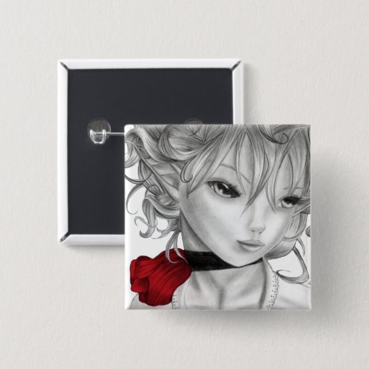 Badge Carré 5 Cm Anna Marie (Devant & derrière)