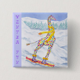 Badge Carré 5 Cm Annabelle sur l'amusement d'hiver de prisonnier de