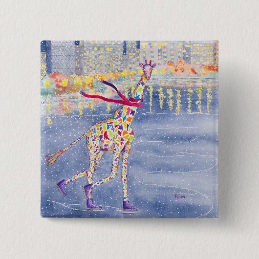 Badge Carré 5 Cm Annabelle sur le bouton de glace (Devant)