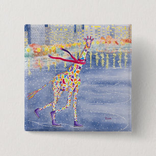 Badge Carré 5 Cm Annabelle sur le bouton de glace