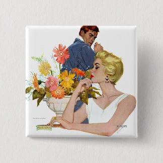 Badge Carré 5 Cm Anniversaire