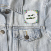 Badge Carré 5 Cm Anniversaire (En situation)