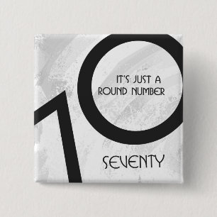 Badge Carré 5 Cm Anniversaire blanc de 70 ans