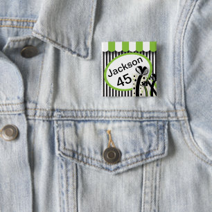 Badge Carré 5 Cm Anniversaire de la chaux verte Personnaliser