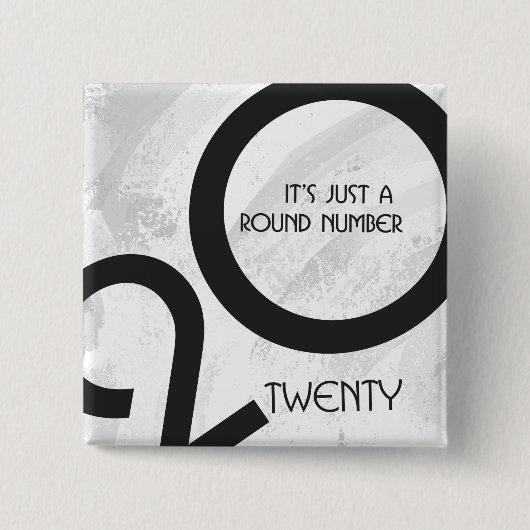 Badge Carré 5 Cm Anniversaire de la décennie blanche (Devant)