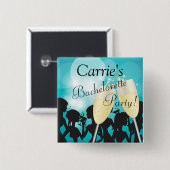 Badge Carré 5 Cm Anniversaire ou nuit de filles de diva de (Devant & derrière)