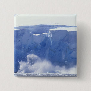 Badge Carré 5 Cm Antarctique, baie du Paradis, formes de vagues mas