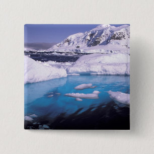 Badge Carré 5 Cm Antarctique. Expédition à travers les paysages de