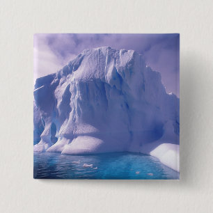 Badge Carré 5 Cm Antarctique. Paysages glaciaires de l'Antarctique