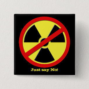 Badge Carré 5 Cm Anti armes nucléaires - le Japon indique non !