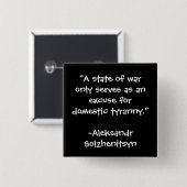 BADGE CARRÉ 5 CM ANTI BOUTON DE CITATION DE GUERRE (Devant & derrière)