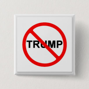Badge Carré 5 Cm Anti bouton de Donald Trump