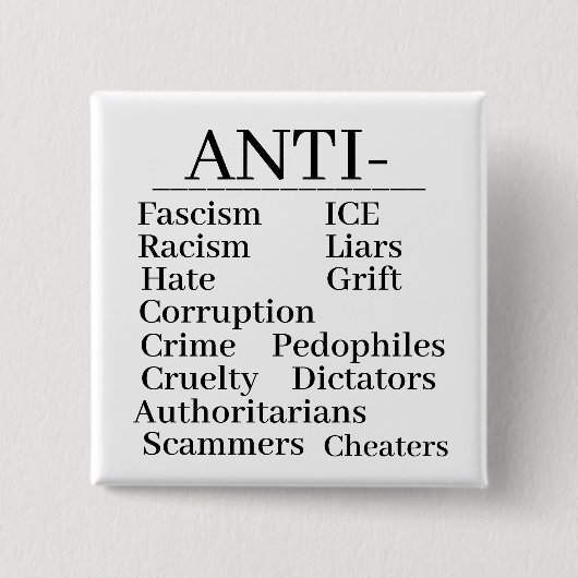 Badge Carré 5 Cm Anti- Button (Devant)