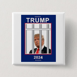 Badge Carré 5 Cm Anti Donald Trump 2024 Prison