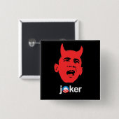 Badge Carré 5 Cm Anti-Obama - joker (Devant & derrière)