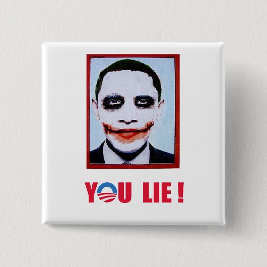 Badge Carré 5 Cm Anti-Obama - vous mensonge (Devant)
