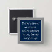 Badge Carré 5 Cm Anti prévention de suicide de dépression de (Devant & derrière)