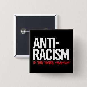 Badge Carré 5 Cm Anti-Racisme est le bâton rectangulaire minimum