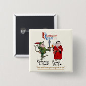 Badge Carré 5 Cm Anti-Romney/Ryan (Devant & derrière)