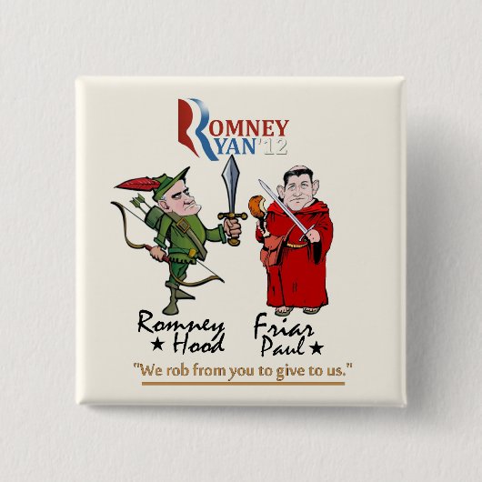 Badge Carré 5 Cm Anti-Romney/Ryan (Devant)