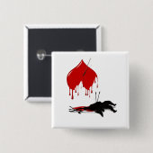 Badge Carré 5 Cm Anti-Valentine Plus de cupidité (Devant & derrière)