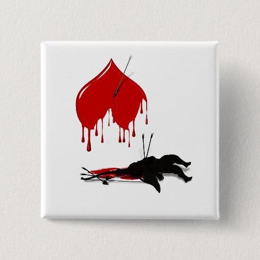 Badge Carré 5 Cm Anti-Valentine Plus de cupidité (Devant)