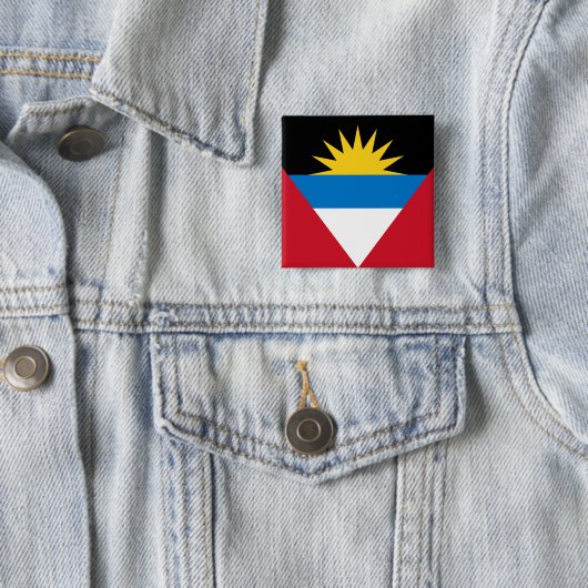 Badge Carré 5 Cm Antigua et Barbuda Flag (En situation)
