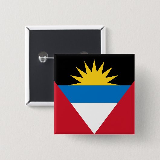Badge Carré 5 Cm Antigua et Barbuda Flag (Devant & derrière)