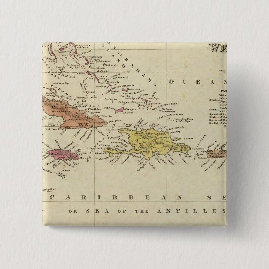 Badge Carré 5 Cm Antilles 14 (Devant)