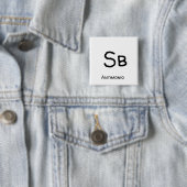 Badge Carré 5 Cm Antimoine - Sb (En situation)