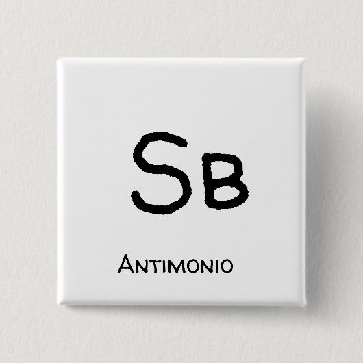 Badge Carré 5 Cm Antimoine - Sb (Devant)