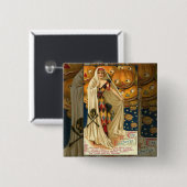 Badge Carré 5 Cm Antique Halloween Jack-o'-lantern Costume Femme (Devant & derrière)