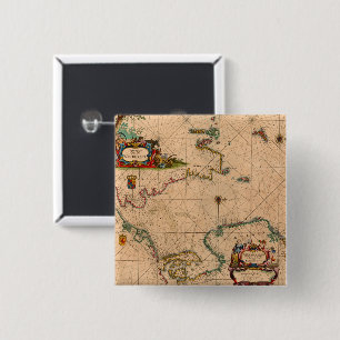 Badge Carré 5 Cm Antique vieille carte inspirée (1)