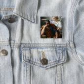 Badge Carré 5 Cm Anton Raphael Mengs Le rêve de Saint Joseph (En situation)