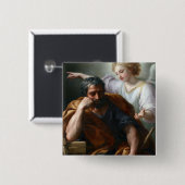 Badge Carré 5 Cm Anton Raphael Mengs Le rêve de Saint Joseph (Devant & derrière)
