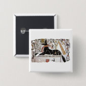 Badge Carré 5 Cm Anubis (Devant & derrière)