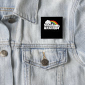 Badge Carré 5 Cm Anxiété sociale (En situation)