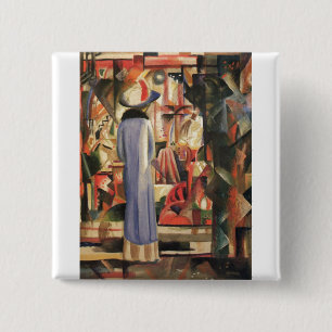 Badge Carré 5 Cm Août Macke - Grande fenêtre de la Boutique Lumineu