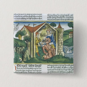Badge Carré 5 Cm Apocryphes : Tobit est aveuglé par les crottes du