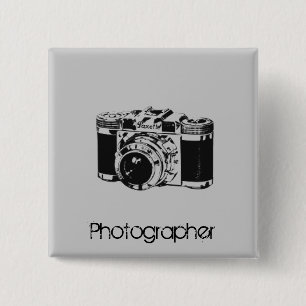 Badge Carré 5 Cm Appareil-photo