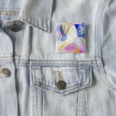 BADGE CARRÉ 5 CM APPEL DU SAUVAGE (En situation)