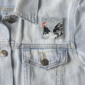 Badge Carré 5 Cm Appel III de coqs (En situation)