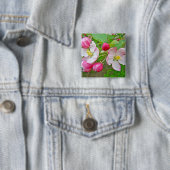 Badge Carré 5 Cm Apple Blossom Time (En situation)