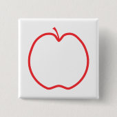 Badge Carré 5 Cm Apple rouge décrivent (Devant)