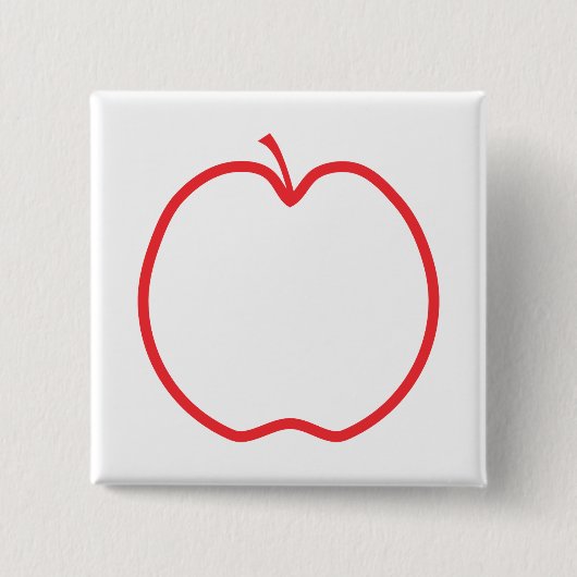 Badge Carré 5 Cm Apple rouge décrivent (Devant)