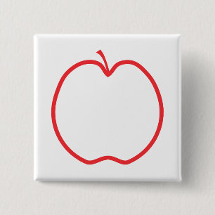 Badge Carré 5 Cm Apple rouge décrivent