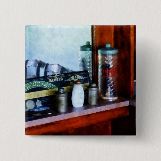 Badge Carré 5 Cm Approvisionnements de coiffeur (Devant)