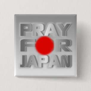 Badge Carré 5 Cm Appui de tsunami du Japon