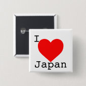 Badge Carré 5 Cm Appui de tsunami du Japon (Devant & derrière)